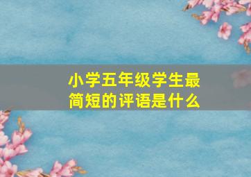 小学五年级学生最简短的评语是什么