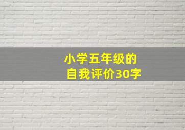 小学五年级的自我评价30字