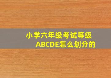 小学六年级考试等级ABCDE怎么划分的