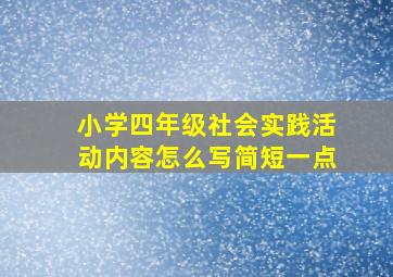 小学四年级社会实践活动内容怎么写简短一点