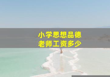 小学思想品德老师工资多少