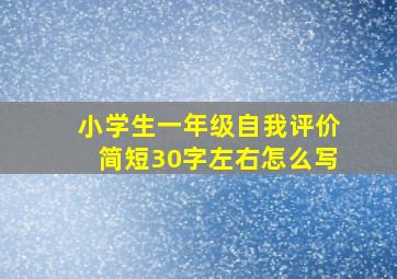 小学生一年级自我评价简短30字左右怎么写