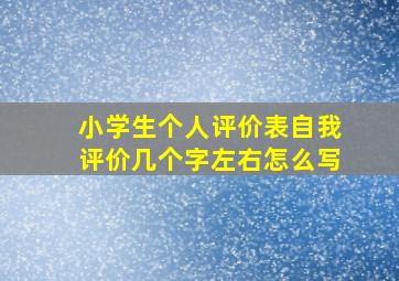 小学生个人评价表自我评价几个字左右怎么写