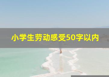 小学生劳动感受50字以内