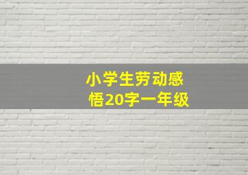 小学生劳动感悟20字一年级