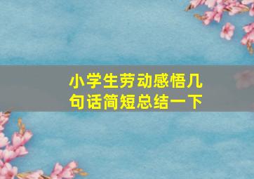 小学生劳动感悟几句话简短总结一下