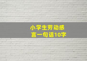 小学生劳动感言一句话10字