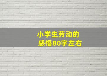 小学生劳动的感悟80字左右