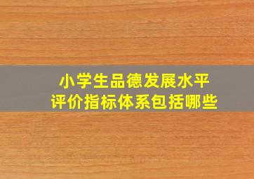 小学生品德发展水平评价指标体系包括哪些