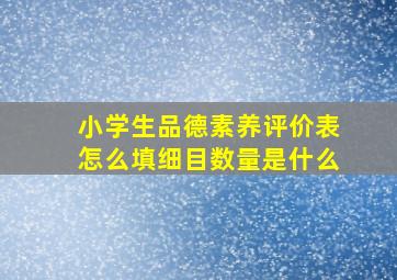 小学生品德素养评价表怎么填细目数量是什么