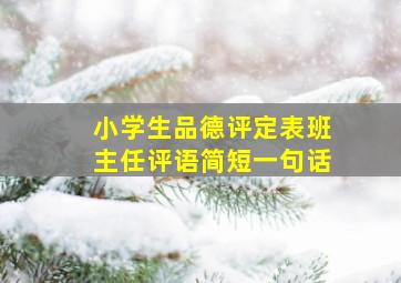 小学生品德评定表班主任评语简短一句话