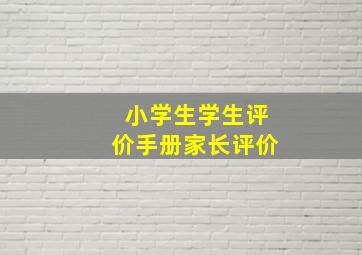 小学生学生评价手册家长评价