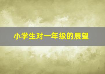 小学生对一年级的展望