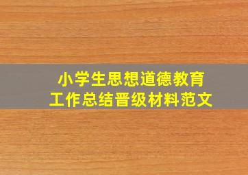 小学生思想道德教育工作总结晋级材料范文