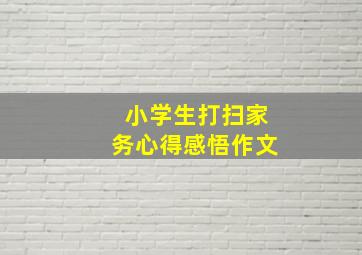 小学生打扫家务心得感悟作文