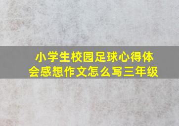 小学生校园足球心得体会感想作文怎么写三年级