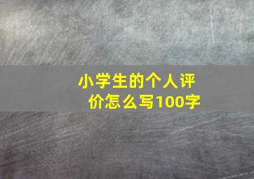 小学生的个人评价怎么写100字