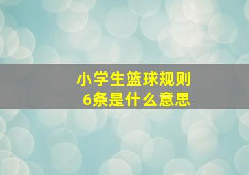 小学生篮球规则6条是什么意思