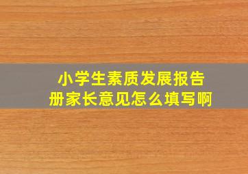 小学生素质发展报告册家长意见怎么填写啊