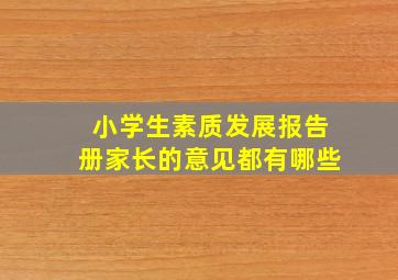 小学生素质发展报告册家长的意见都有哪些