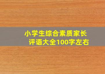 小学生综合素质家长评语大全100字左右