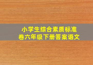 小学生综合素质标准卷六年级下册答案语文