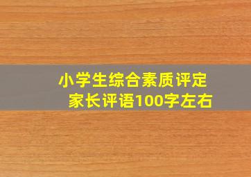 小学生综合素质评定家长评语100字左右