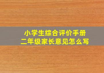 小学生综合评价手册二年级家长意见怎么写