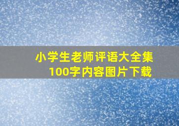 小学生老师评语大全集100字内容图片下载