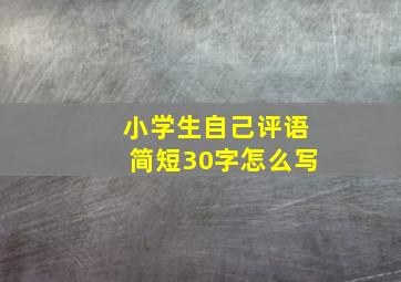 小学生自己评语简短30字怎么写