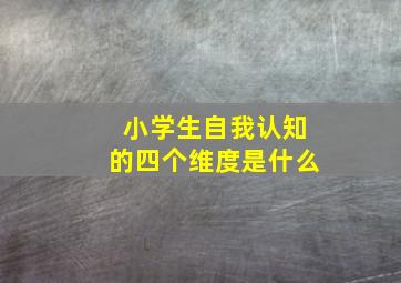 小学生自我认知的四个维度是什么