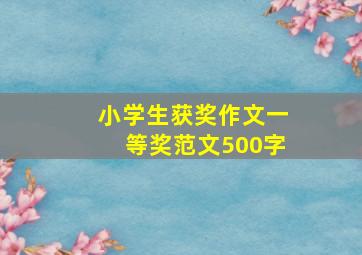 小学生获奖作文一等奖范文500字