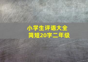 小学生评语大全简短20字二年级