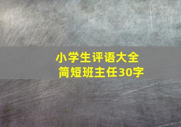 小学生评语大全简短班主任30字