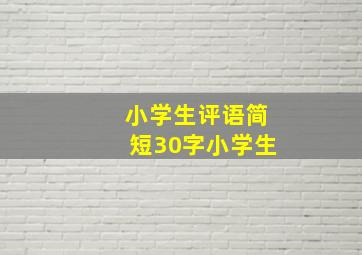 小学生评语简短30字小学生