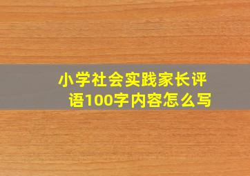 小学社会实践家长评语100字内容怎么写