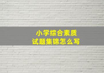 小学综合素质试题集锦怎么写