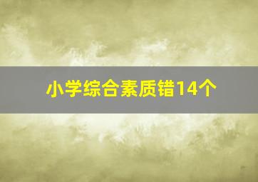 小学综合素质错14个