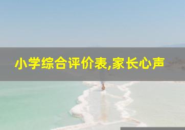 小学综合评价表,家长心声