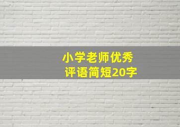 小学老师优秀评语简短20字