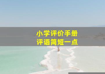 小学评价手册评语简短一点