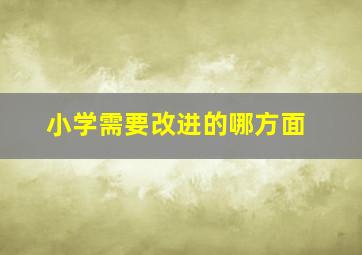 小学需要改进的哪方面