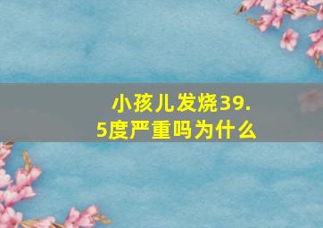 小孩儿发烧39.5度严重吗为什么