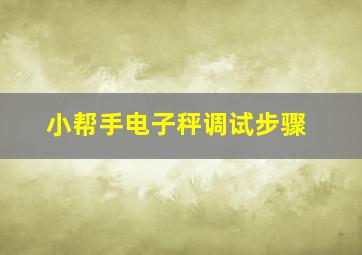 小帮手电子秤调试步骤