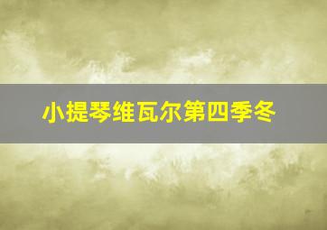 小提琴维瓦尔第四季冬