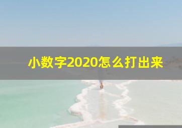 小数字2020怎么打出来