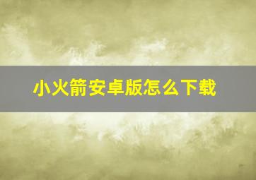 小火箭安卓版怎么下载