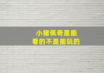 小猪佩奇是能看的不是能玩的