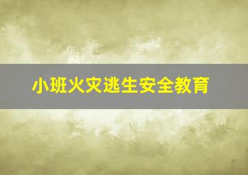 小班火灾逃生安全教育