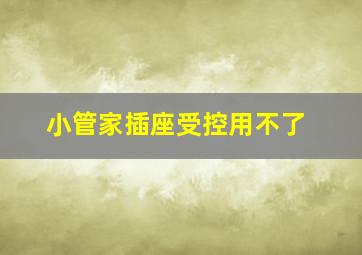 小管家插座受控用不了